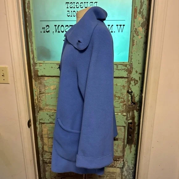 Janska Chic Women's Blue Fleece Coat - Picture 2 of 6